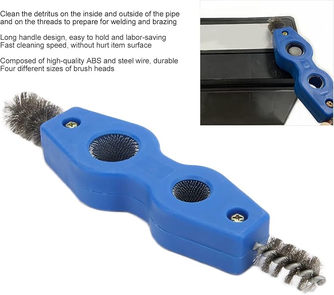 Yctze 4 in 1 Steel Battery Terminal Cleaning Brush, Battery Cleaner Tool, Perfect for Battery Terminals & Pipes, Suitable for Auto Battery Post Cleaner