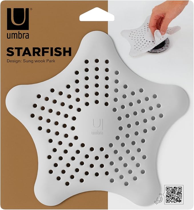 Umbra Starfish Drain Cover/Hair Catcher, White