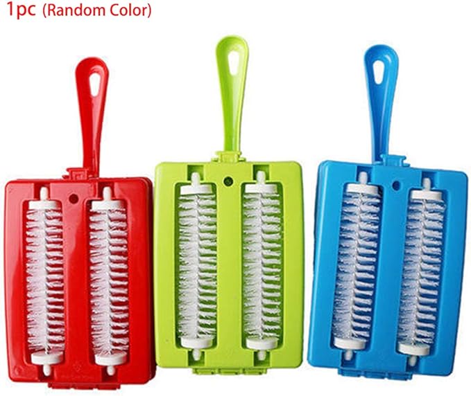 Carpet Sweeper Gadgets for Home, Twin Roller Type Multi-functional Hand-Held Brush Pet Hair Dust Scraps Paper Small Rubbish Cleaning with a Brush(Random)