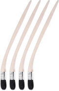 uxcell Bent Radiator Paint Brush 16" Length 1" Width Bristle with Long Wood Handle for Wall Treatment Black 4Pcs