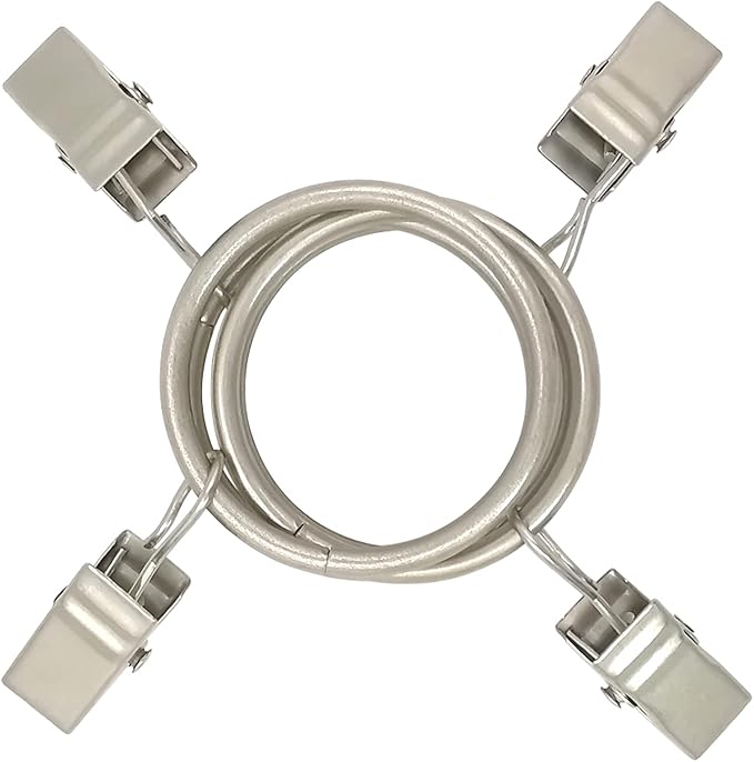40 Pack Curtain Rings with Clips, Drapery Clips with Rings, Drapes Rings 1.26 in Interior Diameter, Fits up to 1 in Curtain Rod, Matte Silver