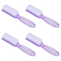 Yebeauty Nail Brush Fingernail Cleaner, 4 Pack Hand Scrub Cleaning Brush Plastic Hand Finger Toes Scrubbing Brush, Pedicure Nail Scrubber,Clear Purple