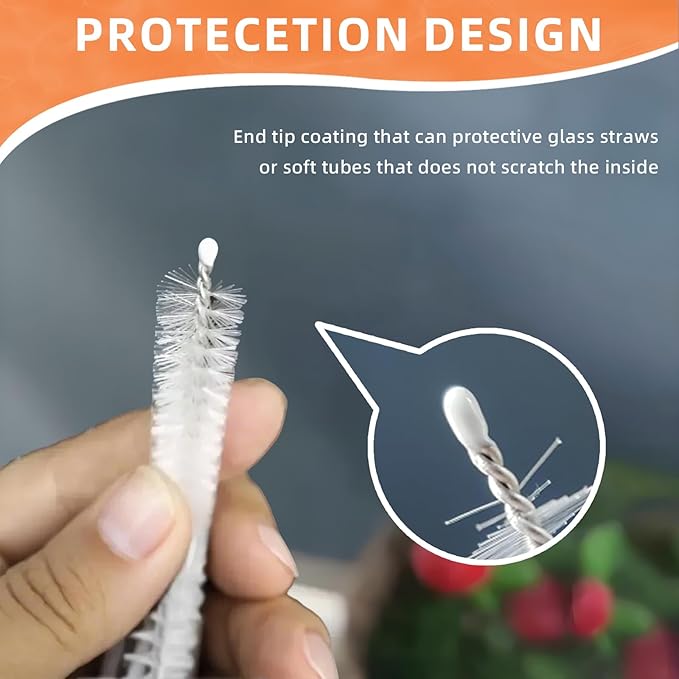 Cleaning Brushes for Reusable Drinking Straws, Set of 5, Long Wire Handle, Bottle and Straw Cleaner for Stanley Mug, Sippy Cup, Water Bottle and Tubes, Reusable and Flexible