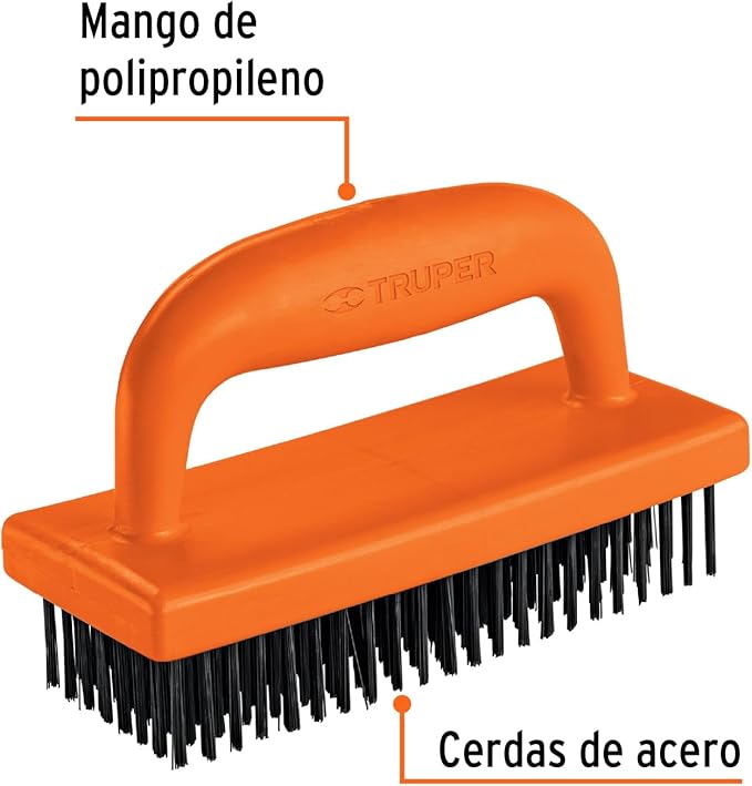 TRUPER CEA-82 Wire Scrub Brush w/ Handle, 172 Bristles