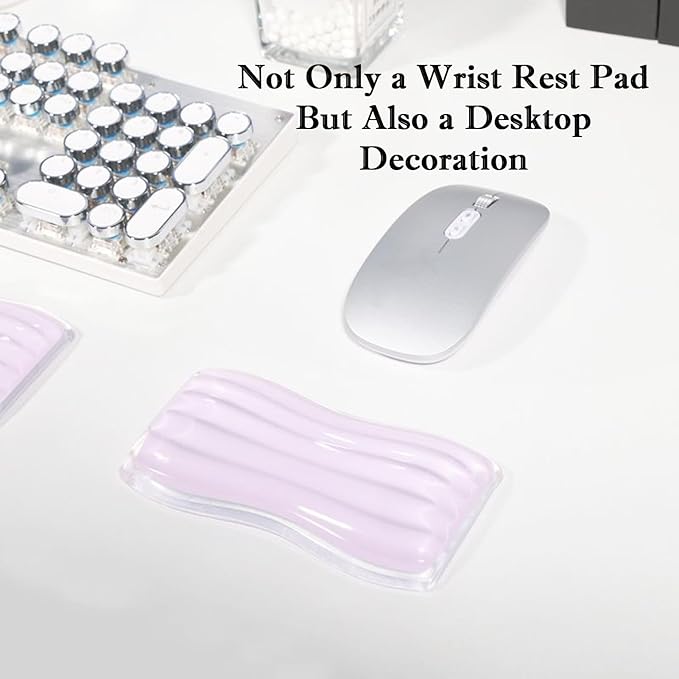 Wrist Rest for Keyboard and Mouse, Ergonomic Gel Keyboard Wrist Rest for Effortless Typing & Pain Relief, Cool Silicone Gel Wrist Support Pad for Gaming, Computers, Laptops, Office Blue