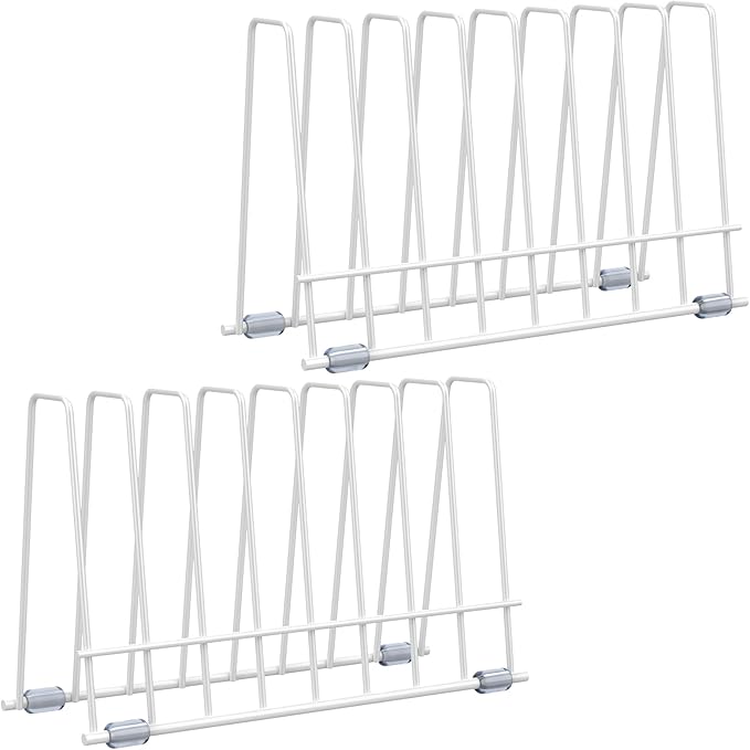 AKAZA 2 Pack Reusable Bags Drying Rack-Multiple Kitchen Storage Organizer for Plastic, Gallon, Snack, Sandwich Bags, Desktop Book Shelf, Dresser Storage Rack (White)
