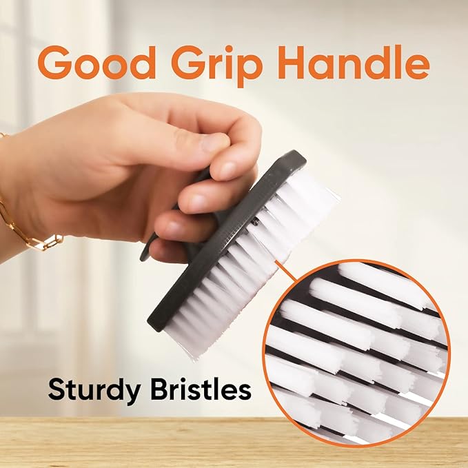 Superio Stiff Nail Brush Cleaner with Handle- Durable Brush Scrubber to Clean Toes, Fingernails, Hand Scrubber All Surface Cleaning, White Heavy Duty Scrub Brush Stiff Bristles, Easy to Hold