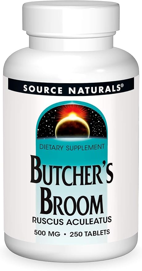 Source Naturals Butcher's Broom Dietary Supplement - Ruscus Aculeatus - 250 Tablets