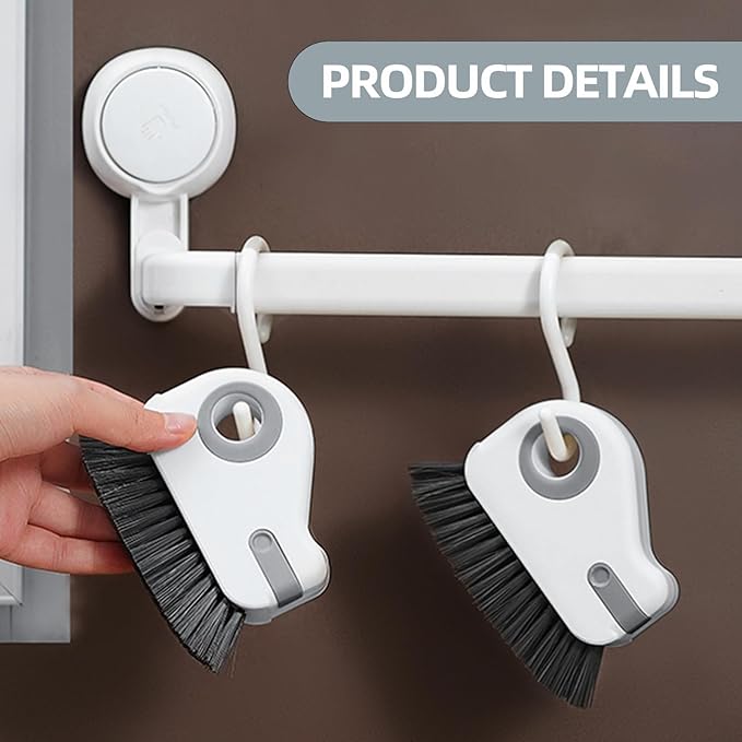 2 in 1 Groove Cleaning Brush Window Track Cleaning Tools, Deep Clean Scratch-Free Brush for Sliding Door/Shower Door Tracks Household Narrow Gaps(2-Pack, Gray)