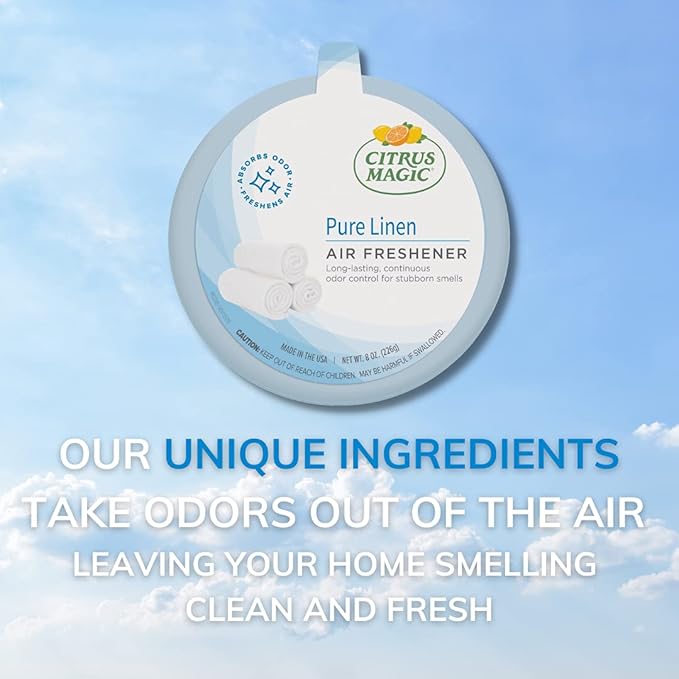 Citrus Magic Odor Absorbing Solid Air Freshener,Pure Linen,8-Ounce,(Pack of 12)