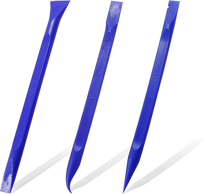 9Pcs Carbon Fiber Scraper Cleaning Tool Non-Scratch Plastic Multi-Purpose Stiff Scraper Pen-Shaped Scraper Tool for Paint, Stickers Label, Food, Tight Spaces, Crevices, Kitchen (Blue)