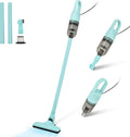 6-in-1 Lightweight Stick Vacuum Cleaner with 100W Powerful Motor, Mini Portable Household Handheld Vacuum Cleaner for Domestic Hard Floors, Carpets and Pet Hair(Light Green Corded)