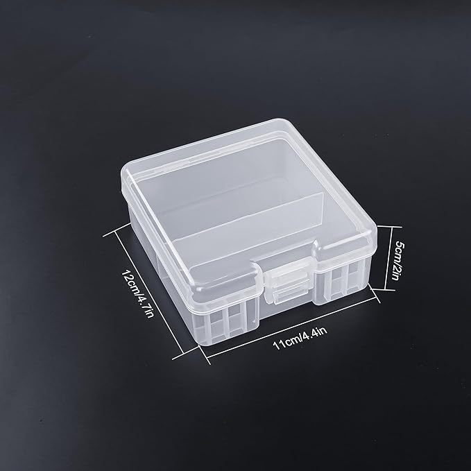 PNGKNYOCN Battery Holder Storage Box,AAA Batteries Portable Organizer Box Holds 100 AAA Batteries,Insulative Plastic Clear Color