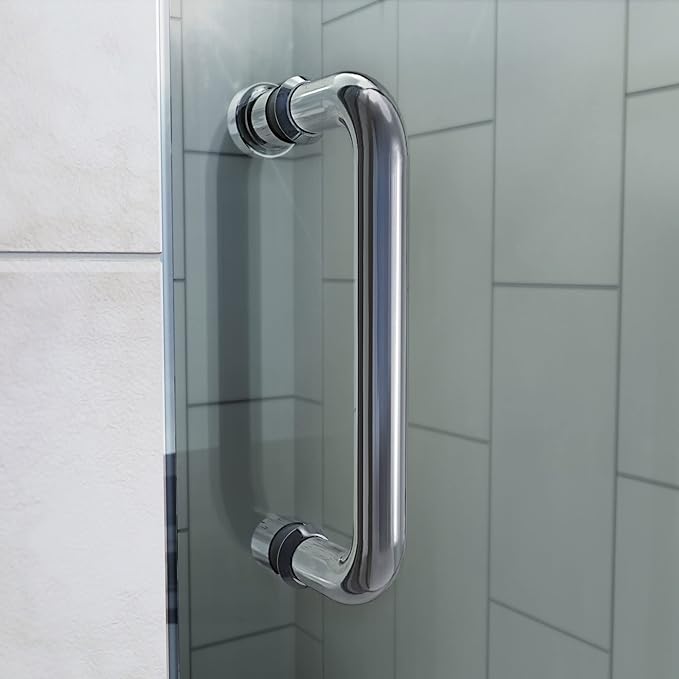 DreamLine Flex 50-54 inch W x 72 inch H Semi-Frameless Pivot Shower Door in Brushed Nickel