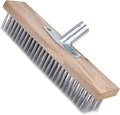 ZJchao Rough Stainless Steel Deck Scrubber Brush for Garages Concrete - Durable Heavy Duty Brush for Yards, Pools, Reservoirs - Fits All Surfaces