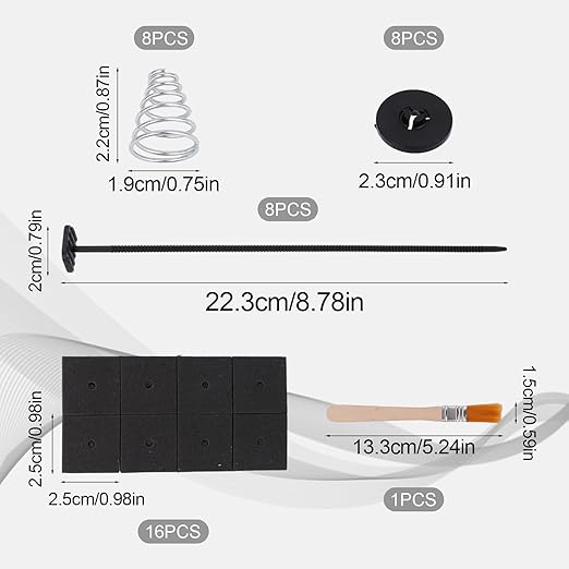 41pcs Car Fan Mounting Kit, Universal Electric Radiator Fan Mount Kit Transmission Cooler Installation Set with Cable Zip Ties Mounting Snaps Pads Springs & Cleaning Brush