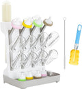 Baby Bottle Drying Rack Large Vertical Bottle Drying Rack - Detachable Space Saving Cleaning and Drying Rack for Baby Bottles and Pump Components (Grey)