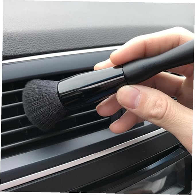 PRETYZOOM Car Detailing Brush Air Vent Cleaning Brush Soft Bristle for Dust Removal Black and White Suitable for Car Air Conditioner and Dashboard Cleaning