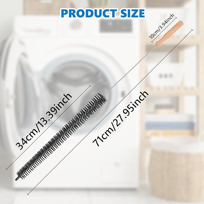 Dryer Lint Brush Vent Cleaner Lint Trap Cleaning Tool Dryer Vent Brush Long Flexible with Wood Handle 27.95 Inches Medium Size for Dryer Vent Cleaning DIY Enthusiasts Homeowners (2, PCS)
