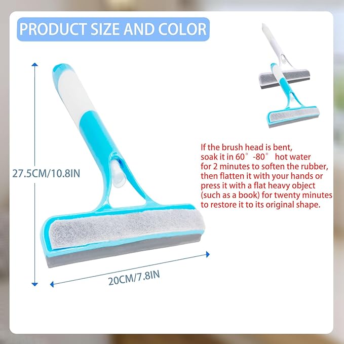 3 in 1 Spray Squeegee, 3 in 1 Window Cleaning Scraper, Window Squeegee with Sprayer for Glass, Flooring and Tiles, etc. (Blue)