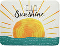 Summer Seaside Sunset over Sea Dish Drying Mat for Kitchen Counter,Hello Sunshine Drying Mat 18 x 24 Inch with Absorbent Reversible Microfiber Drying Pad for Coffee Bar