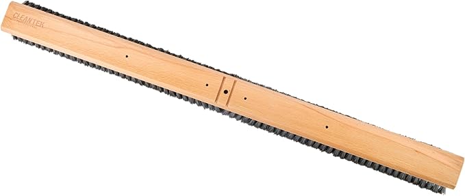 Restaurantware-BROOM HEAD ONLY: Clean Tek Professional 36-Inch Broom Head, 1 Heavy-Duty Push Cleaning Tool - Handle And Brace Sold Separately, Fine Plastic Bristles, Wooden, Commercial Use