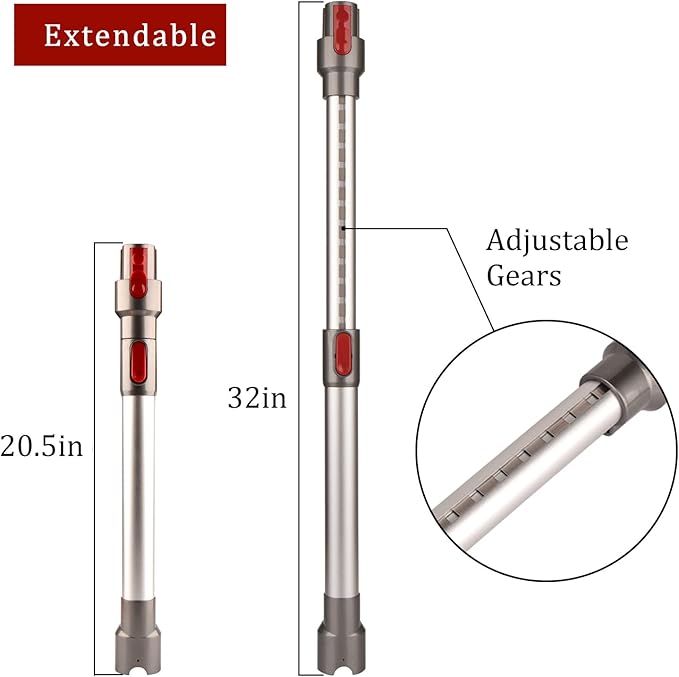 Extension Wand Compatible with Dyson V15 V11 V10 V8 V7 GEN5 Vacuum Cleaner,Replacement Tube Rod Stick 20.5 to 32 Inch Extendable Wand,NOT for Slim
