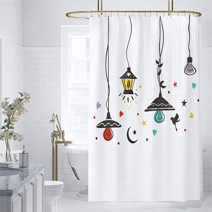 Goowin Shower Curtain Hooks, 12 Pcs Shower Curtain Rings, Stainless Steel Gold Shower Curtain Hooks, Rust Proof Shower Curtain Hangers, Smooth Sliding Anti-Drop Shower Rings for Curtain (Gold)