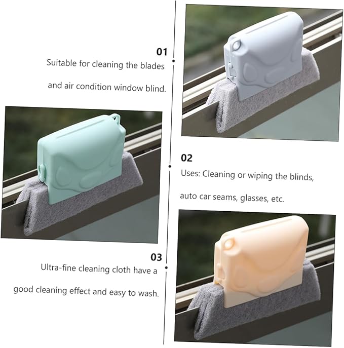 Yardwe 3pcs Window Groove Cleaning Brushes Household Gap Slot Scrubbers for Window Track and Door Frame Cleaning, Random Colors for Home Maintenance