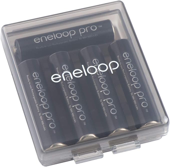 Eneloop Panasonic BQ-CASEK2SA pro Battery Storage Cases with 4AA or 5AAA Battery Capacity, Obsidian Gray (Pack of 2)