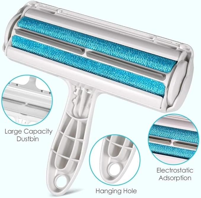 Pet Hair Remover Roller – Reusable Lint Roller for Dog & Cat Fur – Self-Cleaning Animal Hair Removal Tool for Furniture, Couch, Carpet, Bedding, Car & Clothing – No Sticky Tape Needed