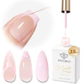 modelones Pink French Tip Liner Gel Polish, 15 ML Light Baby Blush Pastel Color Soft Pale Paint Swirl Nail Art with Fine Line Brush Soak Off U V DIY Home Salon Professional Manicure Gift for Women