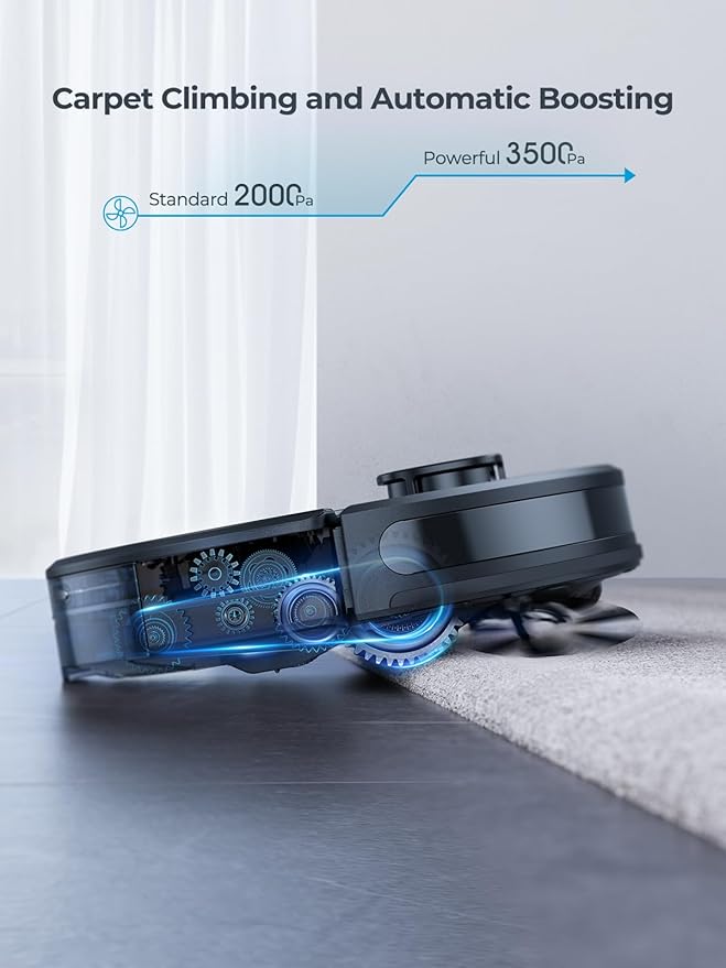 Robot Vacuum and Mop, 5000Pa Self-Emptying Robot Vacuum, Smart Lidar Navigation Robot Vacuum Cleaner with Home Mapping, 180 Min Max, Ultra-Slim, Ideal for Pet Hair, Hard Floor, Carpet (L6 Nex)