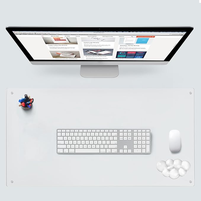 Gel Cloud Mouse Wrist Rest, Ergonomic Wrist Support and Arm Support Keyboard Rest for Typing Pain Relief，Suitable for Office/Computer/Laptop/Gaming (Transparent Mouse White)