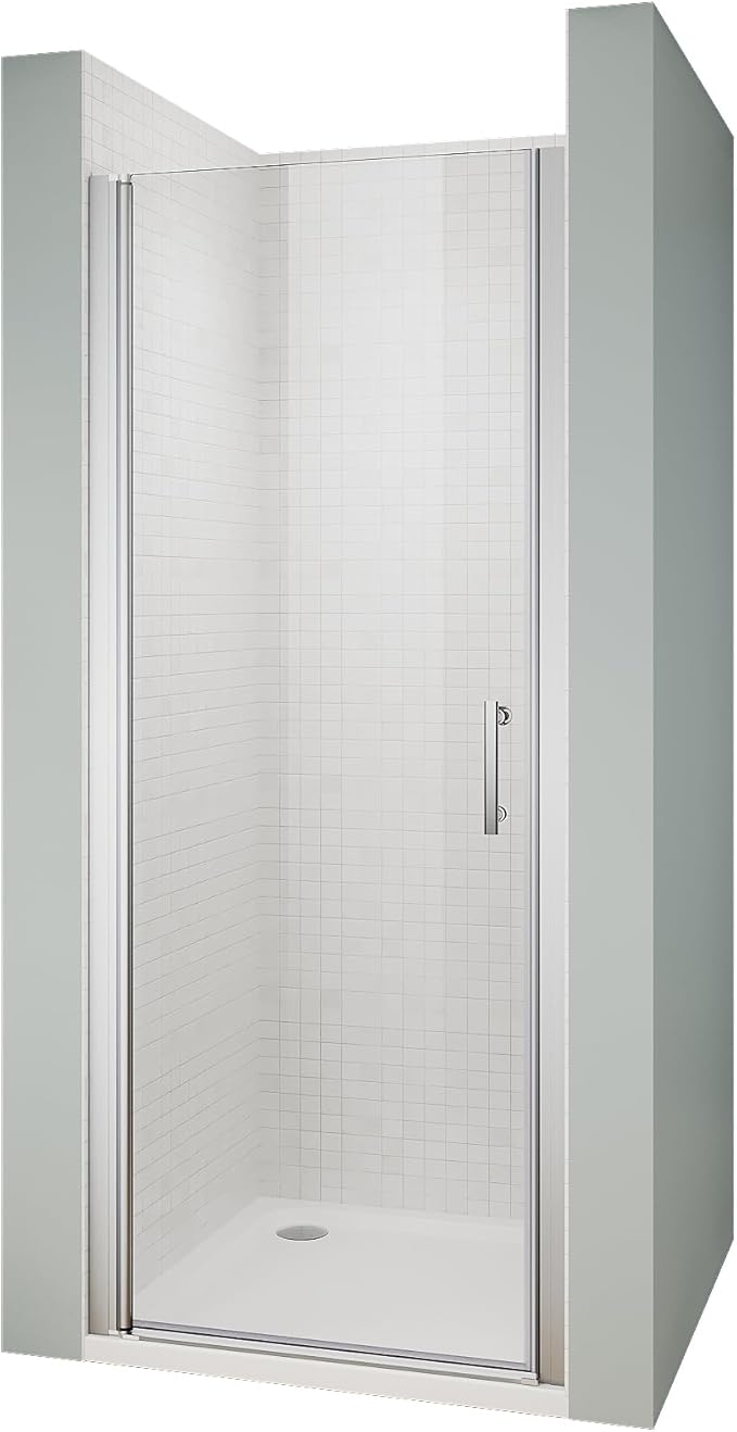 Glass Shower Door 29.5-31" W x 72" H, UCALAFEE Frameless Pivot Shower Door with 1/4" (6mm) SGCC Clear Tempered Glass, Waterproof Seal, Easy Clean & Anti-Fog Coating, Reversible Installation, Silver