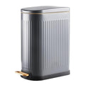Slim Bathroom Trash Can with Soft Close Lid Stainless Steel Garbage Can Step Trash Bin with Removable Inner Bucket for Bedroom, Office, Kitchen (Matt Grey, 3.5 Gallons)
