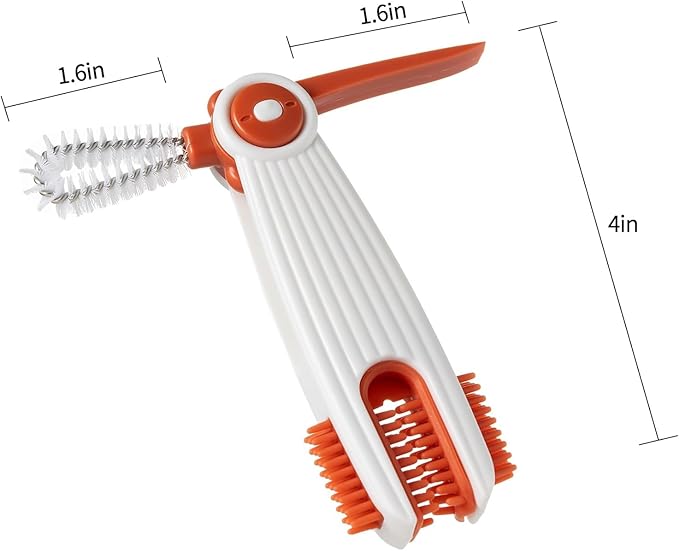 3 in 1 Cup Lid Gap Cleaning Brush Set with 1 Straw Cleaner Brush, Multifunctional Cup Cover Cleaning Brush, Small Cleaning Brushes for Nipple, Water Bottle Lid, Home Kitchen Cleaning Tools - Grey