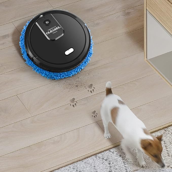 Smart Dust Auto Sweeper,Wet and Dry Mopping Sweeping Robot Auto Cleaner Floor Washing Wiping Machine,360° Full-Surround Wipe,Single Sweeping Area of 645.83ft². (Black)