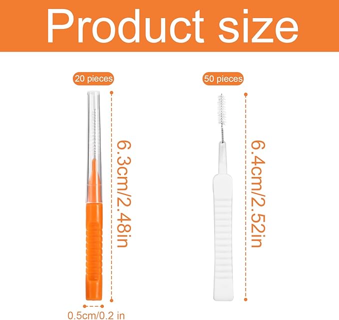 Shower Head Cleaner Tool Kit for Small Hole, 2 Designs Showerhead Cleaning Brushes & Multi-Size Picks for Tiny Nozzle Gaps Deep Clean Unclogging Brush Set (Orange)