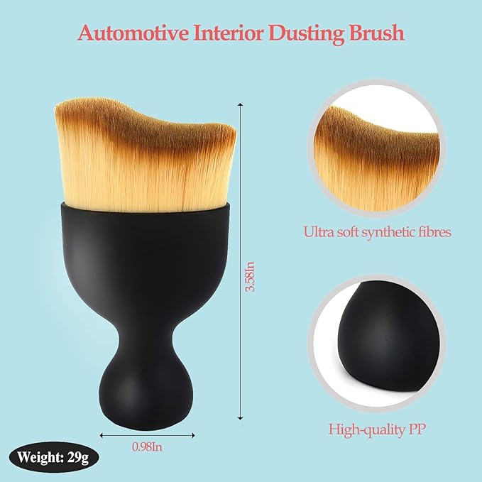 Automotive Interior Dusting Brush, Car Interior Cleaning Soft Brushes, Car Interior Beauty Brush, Suitable for Cleaning Car Interior, Dashboard, Air Conditioning Vents, Leather, Keyboard (2 Pack)