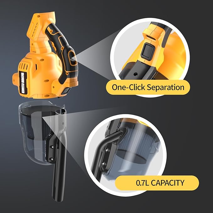 Cordless Vacuum Cleaner for Dewalt 20V Battery, 500W Handheld Vacuum Cleaner with Washable Filter, Portable Stick Vacuum for Floor Carpet Car Hardwood Pet Hair Home(Battery Not Included)