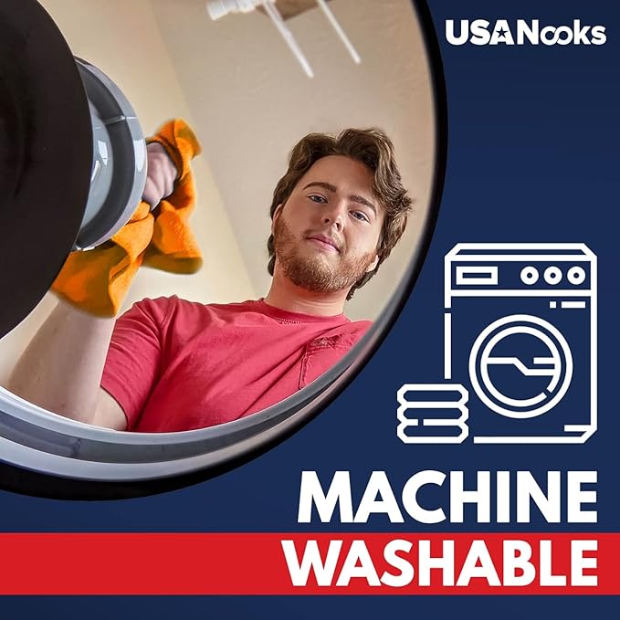 USANOOKS Microfiber Cleaning Cloth - 8 Pcs 12"x11" - High Performance - 1200 Washes, Ultra Absorbent Towels Weave Grime & Liquid for Streak-Free Mirror (Pack of 8)