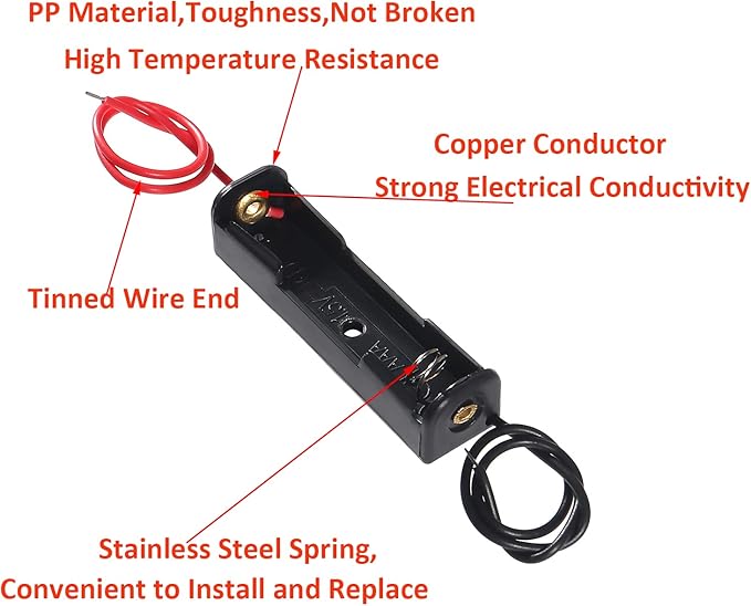 DIANN 8pcs AAA Battery Holder 2pcs AAA Battery Holder 1 Slot 2pcs 2 AAA Battery Holder 2pcs 3 AAA Battery Holder with Wires 2pcs 4 AAA Battery Holder Case