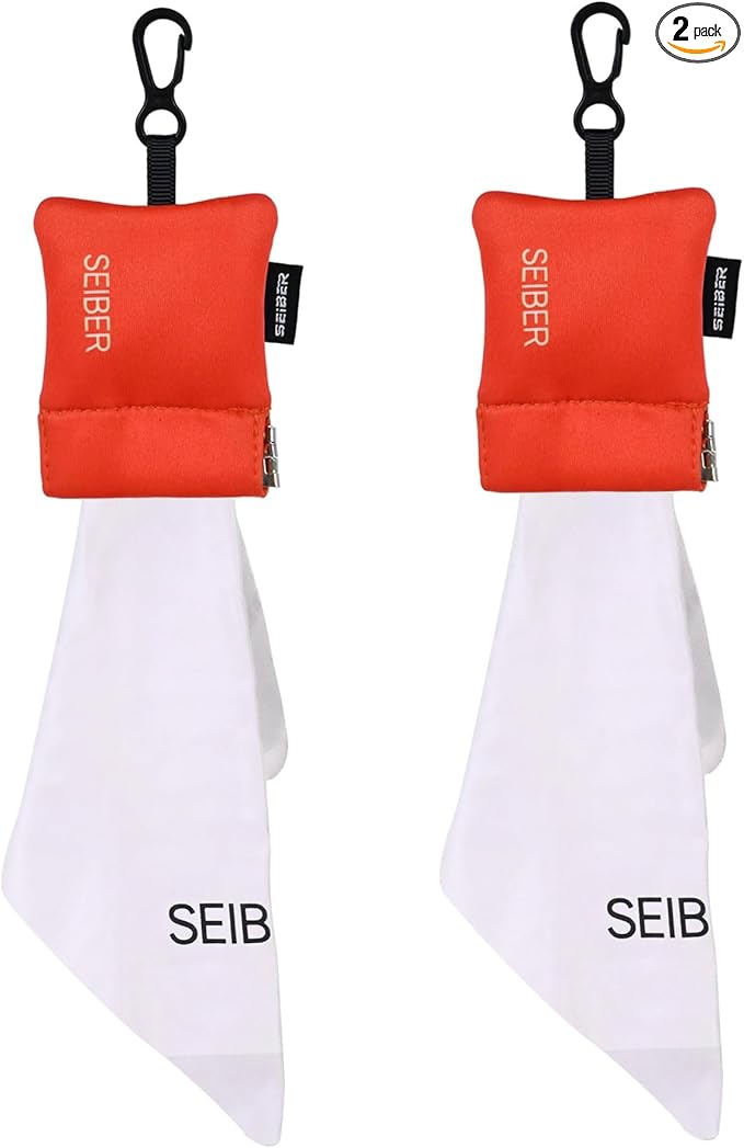 SEIBER Eyeglass Cleaning Microfiber Cloth - with Neoprene Pouch | 7 x 7 inch Glasses Cleaning Cloth for Sunglasses,Laptops, Cameras,Screen | Self-Closing Bottom(2PCS,OR)