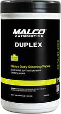 Malco Duplex Heavy Duty Cleaning Wipes for Home and Auto - Dual Sided Textured, Wet Wipe/Removes Grease, Tar, Paint, Oil, Dirt/No Residue/Safe for Hands/Made in USA (130 Wipes)