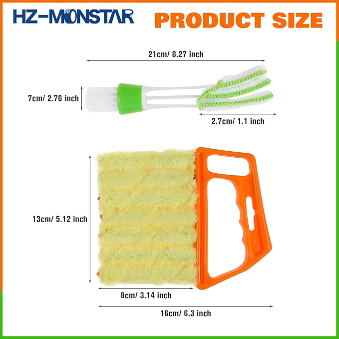 3Pcs Window Venetian Blind Cleaner Duster Tool, Window Venetian 7 Finger Dusting Cleaner Tool and Air Vent Cleaner, Shutter Cleaner Brush for Window Air Conditioner Duster Dirt Cleaner