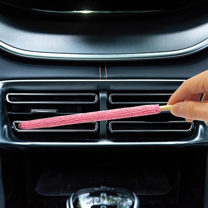 12 Pcs Microfiber Detail Duster Sticks, Mini Duster Crevice Cleaning Tool Car Air Vent Cleaner Fan Cleaning Brush for Cleaning Home Car Window Blind, Gap Dust Cleaner, Multicolors