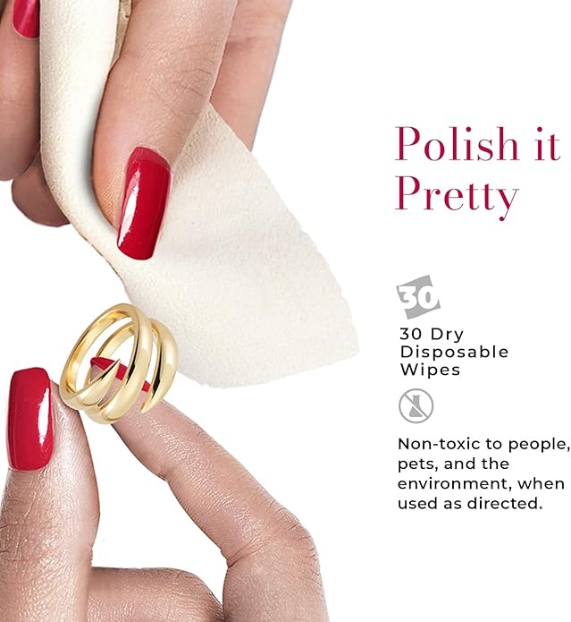 CONNOISSEURS Premium Edition Compact Jewelry Wipes No Rinse Gold and Silver Jewelry Cleaner, Polish and Remove Tarnish to Restore Brilliance, Dry Disposable Wipes, Diamond Dazzle Stik