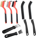 7 Pcs Hard Bristle Crevice Cleaning Brush Kitchen Stove Cleaning Brush Scraper Tool Set, Dead Corners Cleaner Brush for Kitchen Bathroom Toilet Crevice (7 Pcs Versatile Cleaning Set)