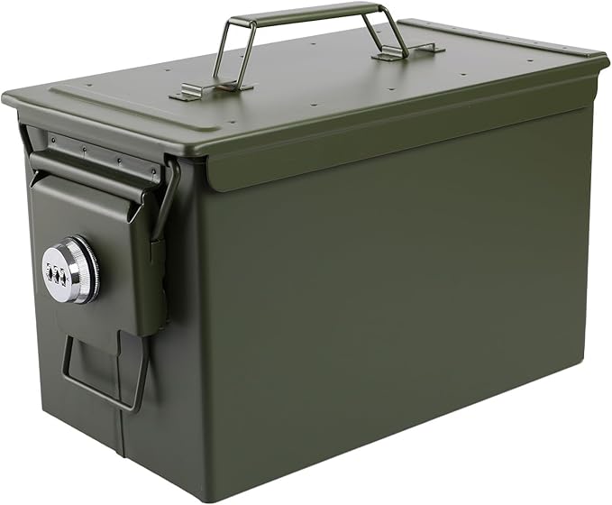 Ammo Can&Ammo Box, Fireproof & Waterproof Metal Storage Box - Perfect for Ammo, Lithium Batteries & RC Car Batteries